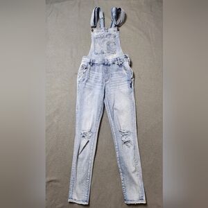 Silver Jeans Co. Denim Overalls Women's Size XS Blue Stretch Distressed